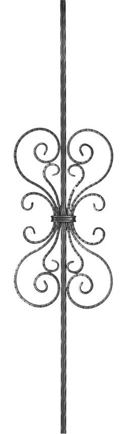 Balustre martel� hauteur 950mm largeur 215mm petit motif frapp� 14x6mm