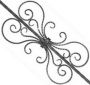 Balustre martel� hauteur 950mm largeur 215mm petit motif frapp� 14x6mm : fer forg&eacute; avec La Forge Bertrand