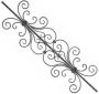 Balustre martel� hauteur 950mm largeur 275mm grand motif frapp� 14X6 : fer forg&eacute; avec La Forge Bertrand