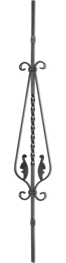 Balustre hauteur 950mm largeur 145mm motif feuille