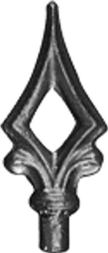 Pointe de lance en acier Hauteur 100mm base diam�tre 12mm pour articles en fer forg�