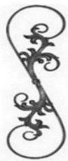 Volute en S gauche  hauteur 715mm largeur 190mm