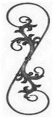 Volute en S droite Hauteur 715mm Largeur190mm