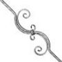 Balustre en fer forg� carr� 12x12mm martel� avec motif 12x6mm : fer forg&eacute; avec La Forge Bertrand