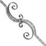 Balustre en fer forg� martel� avec motif assembl�e  : fer forg&eacute; avec La Forge Bertrand