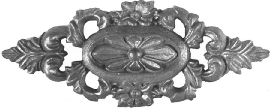 Palmette en fonte Hauteur 100mm Longueur 254mm pour portail en fer forg�