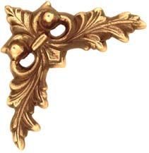 Palmette d'angle laiton patin� pour d�coration de portail en fer forg� 