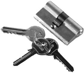 Cylindre europ�en en laiton avec 3 clefs plates