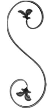 Volutes en S a feuille Hauteur 400mm Largeur 150mm