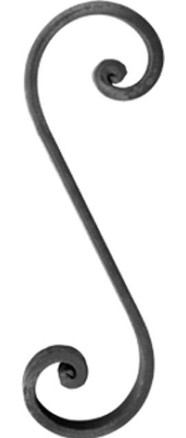 Volute en S en fer forg� � noyaux 
