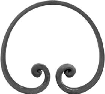 Volute en C en fer forg� ferm� � noyaux 