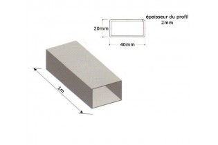 pièce élément ferronnier serrurier Barre LISSE PLAT Longueur 1000 Section 40x20 ACIER Ref: F59.470