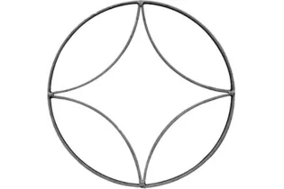 pièce élément ferronnier serrurier Éléments décoratifs 250 x 250 Section 16x4 ACIER FER FORGE LISSE Ref: BE03031