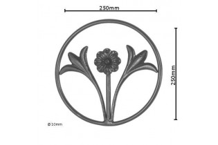 pièce élément ferronnier serrurier Éléments décoratifs 250 x 250 Diamètre 10 ACIER FER FORGE LISSE Ref: BE0303106