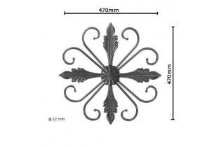 pièce élément ferronnier serrurier Éléments décoratifs 470 x 470 Diamètre 12 ACIER FER FORGE LISSE Ref: BE0303429