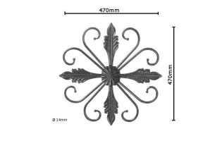 Éléments décoratifs 470 x 470 Diamètre 14 ACIER FER FORGE LISSE Ref: BE0303430 BE0303430