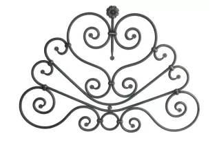 pièce élément ferronnier serrurier Element décoratif 930 x 630 Diamètre 12 ACIER FER FORGE LISSE Ref: BE0310001