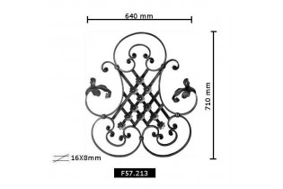 pièce élément ferronnier serrurier Éléments décoratifs 710 x 640 Section 16x8 ACIER FER FORGE LISSE Ref: BE04531
