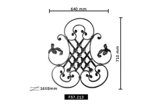 pièce élément ferronnier serrurier Éléments décoratifs 710 x 640 Section 16x8 ACIER FER FORGE LISSE Ref: BE04531