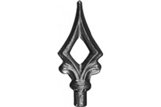 pièce élément ferronnier serrurier Pointe de lance stylées pour portail Longueur 125 Diamètre 15 ACIER FER FORGE Ref: BE13064-01