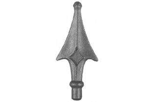 pièce élément ferronnier serrurier Pointe de lance flèches avec un épaulement et motif boule 150 x 65 Diamètre 16 ACIER FER F...