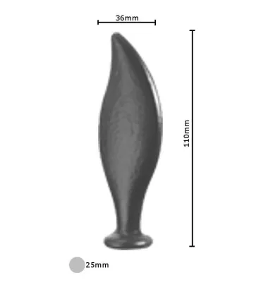 pièce élément ferronnier serrurier Pointe de lance stylées pour portail 110 x 36 Diamètre 25 ACIER FER FORGE Ref: BE13086