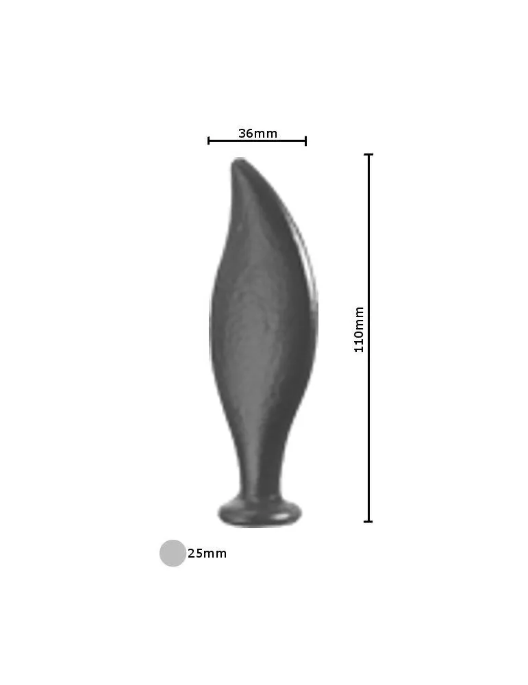 pièce élément ferronnier serrurier Pointe de lance stylées pour portail 110 x 36 Diamètre 25 ACIER FER FORGE Ref: BE13086