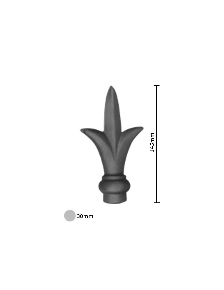 pièce élément ferronnier serrurier Pointe de lance Hauteur 145mm Largeur 80mm pour articles 145 x 80 Diamètre 30 ACIER FER FO...