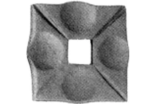 pièce élément ferronnier serrurier Plaque de fixation pour poteau de départ 51 x 51 Hauteur 8 Section 16,5x16,5 Passage ACIER...