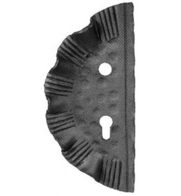 pièce élément ferronnier serrurier Plaque de propreté applique gauche acier épaisseur 3mm trouée 260 x 115 ACIER Ref: BE15044
