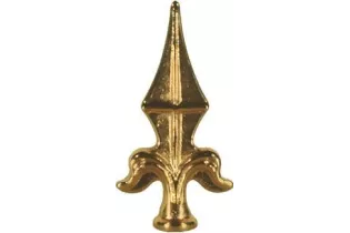 Pointe de lance en laiton pour clôture fleur de lys 110 x 57 Diamètre 21 LAITON Ref: BRF15-166 BRF15-166