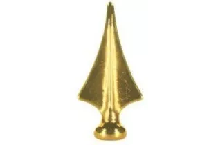 pièce élément ferronnier serrurier Pointe de lance en laiton pour portail ailes 110 x 57 Diamètre 21 LAITON Ref: BRF15-167