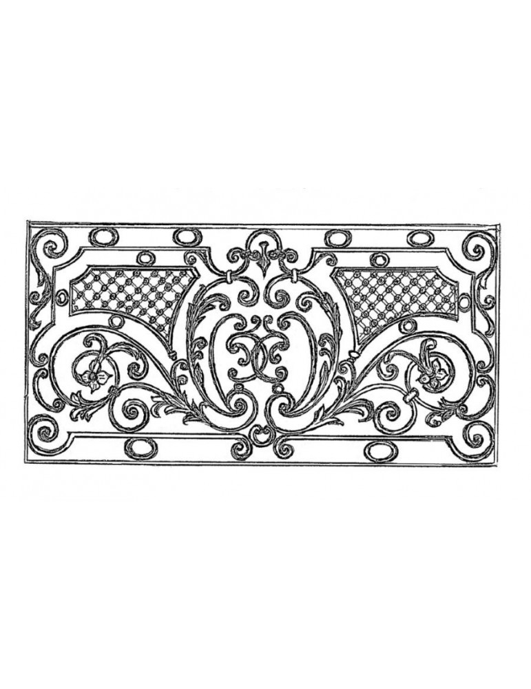 pièce élément ferronnier serrurier Panneau décoratif 1800 x 900 Section 16x8 ACIER FER FORGE LISSE Ref: BRF6-204