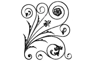 pièce élément ferronnier serrurier Panneau décoratif 880 x 750 Section 12-14 ACIER FER FORGE MARTELE Ref: BRF7-107-D