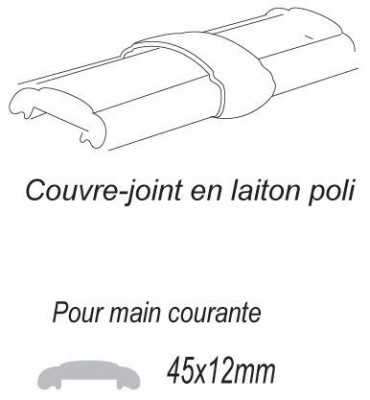 pièce élément ferronnier serrurier Couvre-joint Longueur 45 Hauteur 12 LAITON Ref: BSRAL45