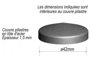 pièce élément ferronnier serrurier Couvre pilastres Diamètre 42 ACIER Ref: CR42L