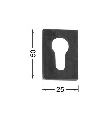 pièce élément ferronnier serrurier Plaque de propreté Entrée de serrure 50 x 25 Section 6 ACIER Ref: ES1