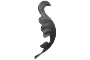 pièce élément ferronnier serrurier Feuillage épais droite 155 x 60 ACIER Ref: F13-3
