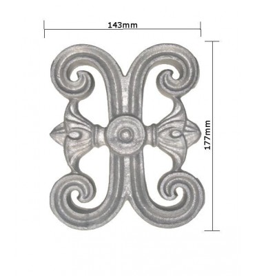 pièce élément ferronnier serrurier Eléments de ferronnerie fonte en forme de X 177 x 143 FONTE Ref: F51.358
