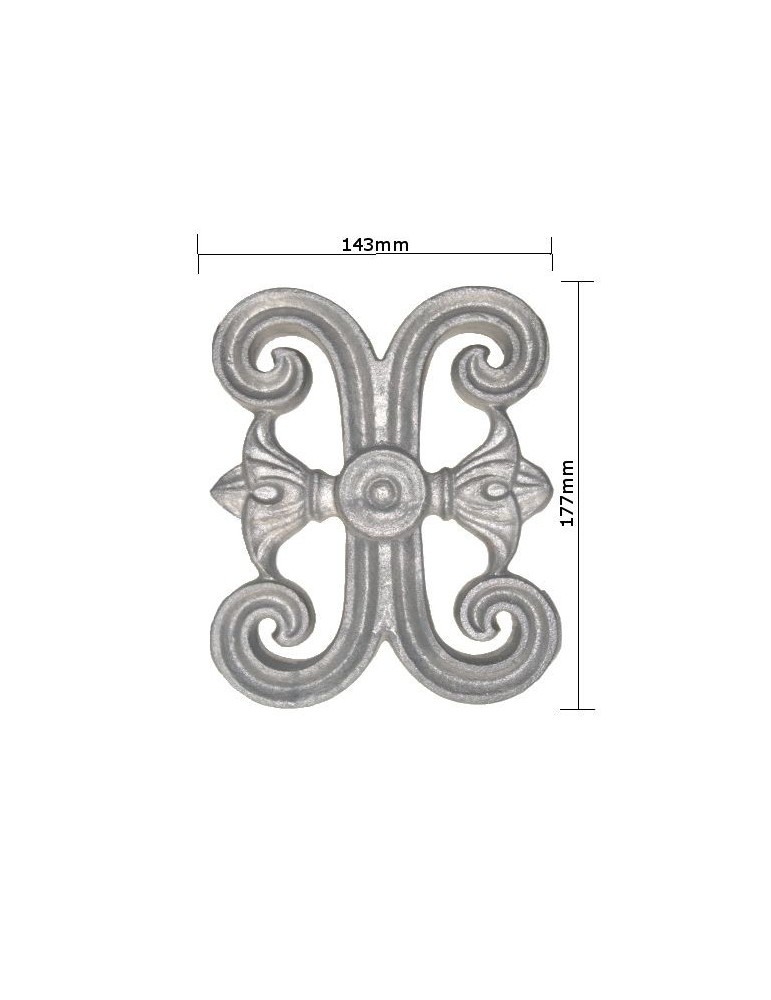 pièce élément ferronnier serrurier Eléments de ferronnerie fonte en forme de X 177 x 143 FONTE Ref: F51.358