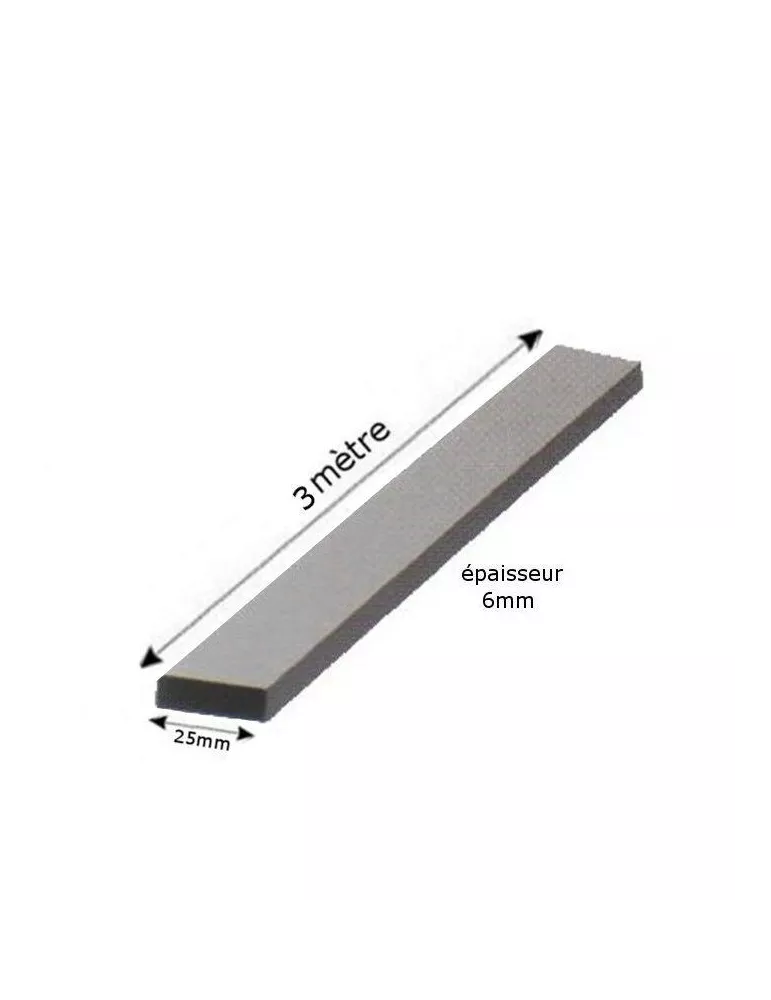 pièce élément ferronnier serrurier Barre LISSE PLAT Longueur 3000 Section 25x6 ACIER Ref: F59.511