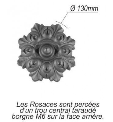pièce élément ferronnier serrurier Rosace en fonte pour grille Diamètre 130 FONTE Ref: F61.156