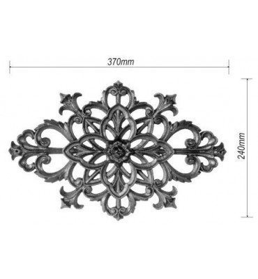pièce élément ferronnier serrurier Palmette 370 x 240 FONTE Ref: F61.160