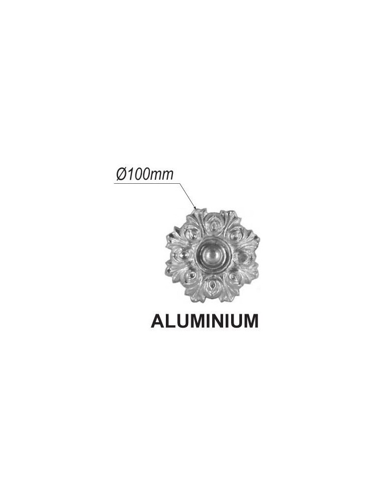 pièce élément ferronnier serrurier Rosace Diamètre 100 ALUMINIUM Ref: F61.163