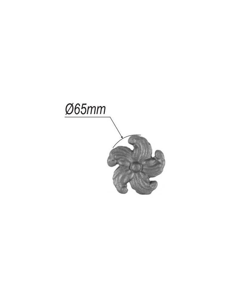 pièce élément ferronnier serrurier Rosace fonte pour grille Diamètre 65 ACIER Ref: F61.180