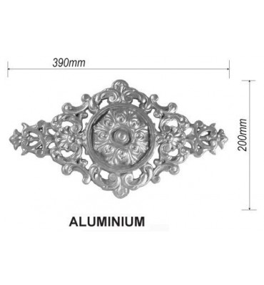 pièce élément ferronnier serrurier Palmette 390 x 200 ALUMINIUM Ref: F61-162