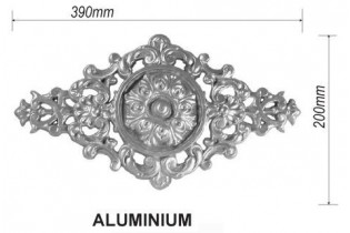 pièce élément ferronnier serrurier Palmette 390 x 200 ALUMINIUM Ref: F61-162