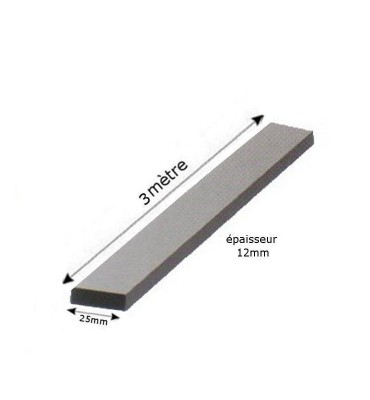pièce élément ferronnier serrurier Barre LISSE PLAT Longueur 3000 Section 25x12 ACIER Ref: F59.517