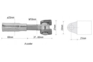 pièce élément ferronnier serrurier Gond réglable 60 x 37 Diamètre 25 ACIER Ref: F66.215