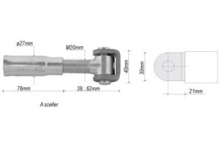 pièce élément ferronnier serrurier Gond réglable 62 x 40 Diamètre 27 ACIER Ref: F66.217